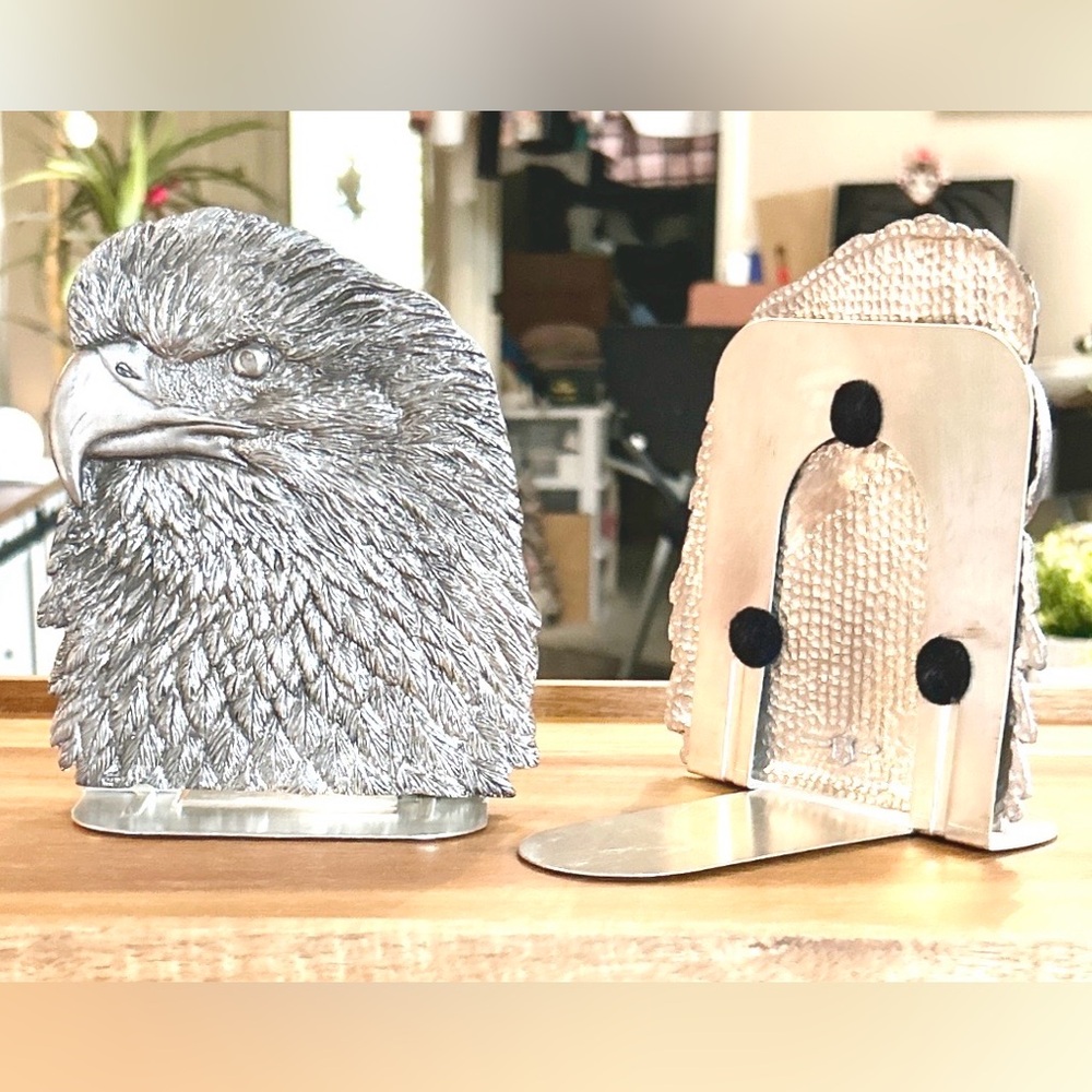 Beautiful American Bald Eagle Pewter Bookends. Set of 2 by Metzke USA
Stamped